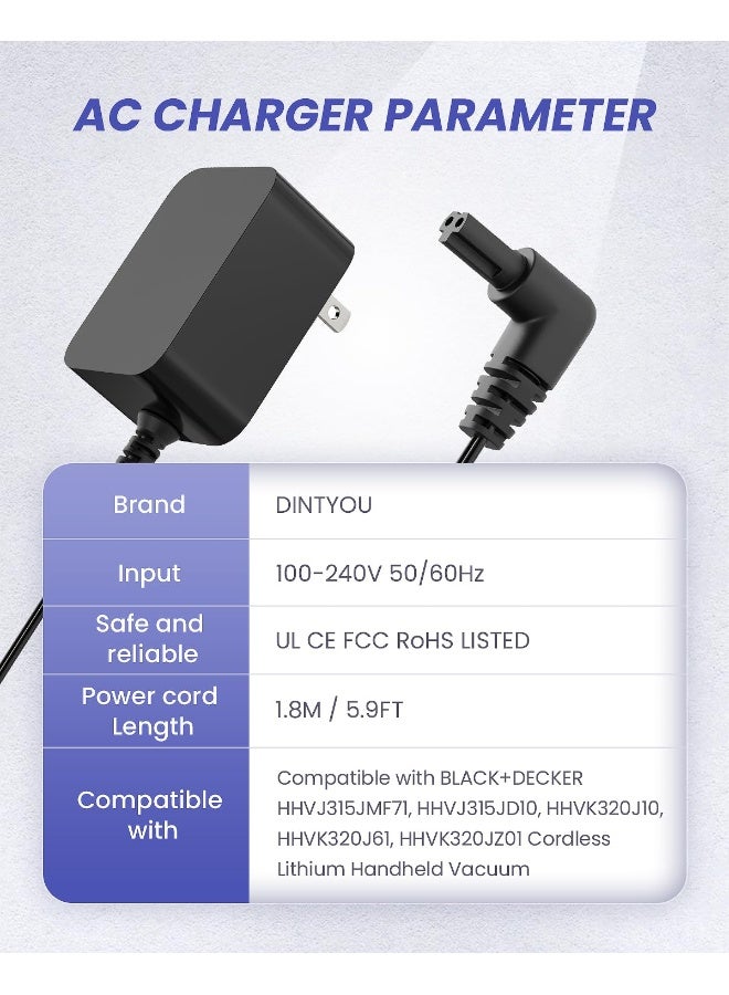 DINTYOU Replacement Charger for Black and Decker 9060252201 N561340 HHVJ315JD10 HHVJ315JMF71 HHVK320J10 HHVK320JZ01 HHVK320J61 Power Supply Cord Adapter - Image 2