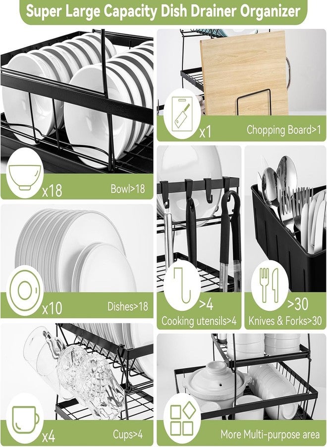 Earwig 3 Tier Extra Large Stainless Steel Expandable Dish Drainer Drying Rack, Rust Proof Metal, Space Saving, Extendable Plate Strainers Kitchen Counter. - Image 5