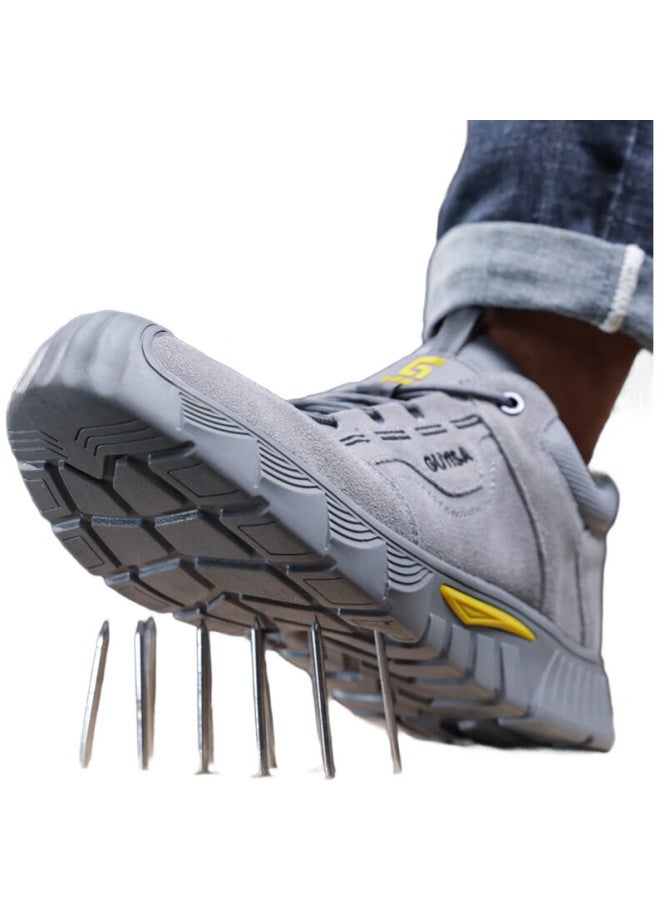 JUNBU أحذية أمان للرجال، كعب بلاستيكي معزول للكهربائيين، مقاومة للصدمات، مقاومة للثقب، أحذية عمل خفيفة الوزن 0266Fkv مقاس 41 - Image 2