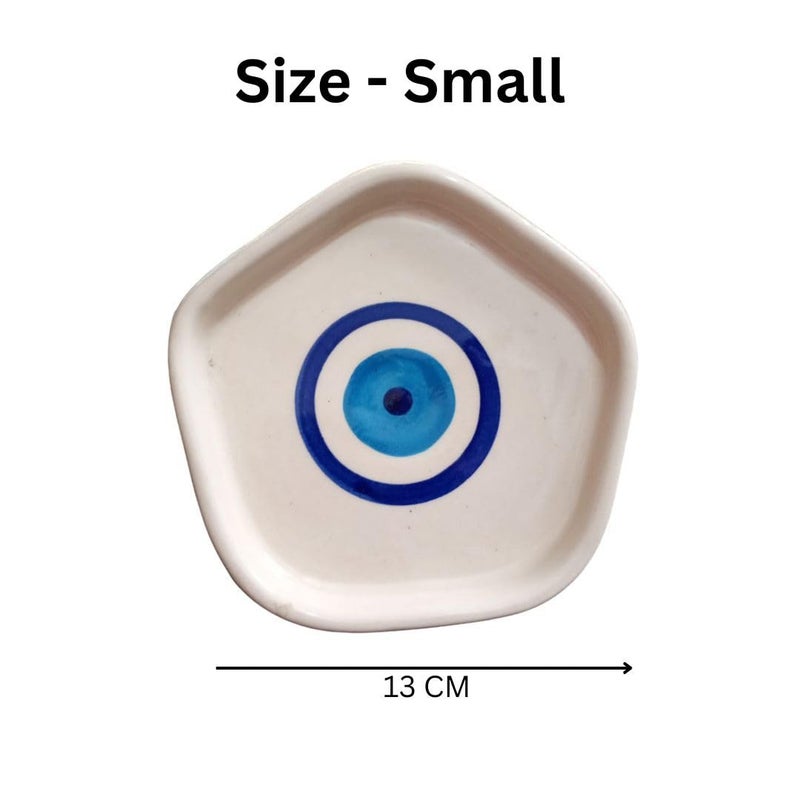 MALAIKAH Ceramic Evil Eye Print Platter Pack of 6, Valentines Gift for Lover, Gifts for Boyfriend, Girlfriend, Valentine’s Day Gift | Serving Platters| Platter for Snacks| Pack of 6 - Image 5
