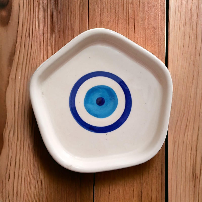 MALAIKAH Ceramic Evil Eye Print Platter Pack of 6, Valentines Gift for Lover, Gifts for Boyfriend, Girlfriend, Valentine’s Day Gift | Serving Platters| Platter for Snacks| Pack of 6 - Image 3