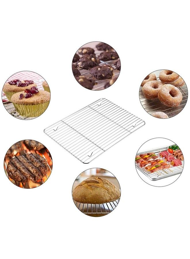 TeamFar Cooling Rack Set Of 4 Roasting Baking Racks Stainless Steel For Baking Sheet Toaster Oven Pan Healthy & Rust Free Mirror Finish & Dishwasher Safe - Image 5