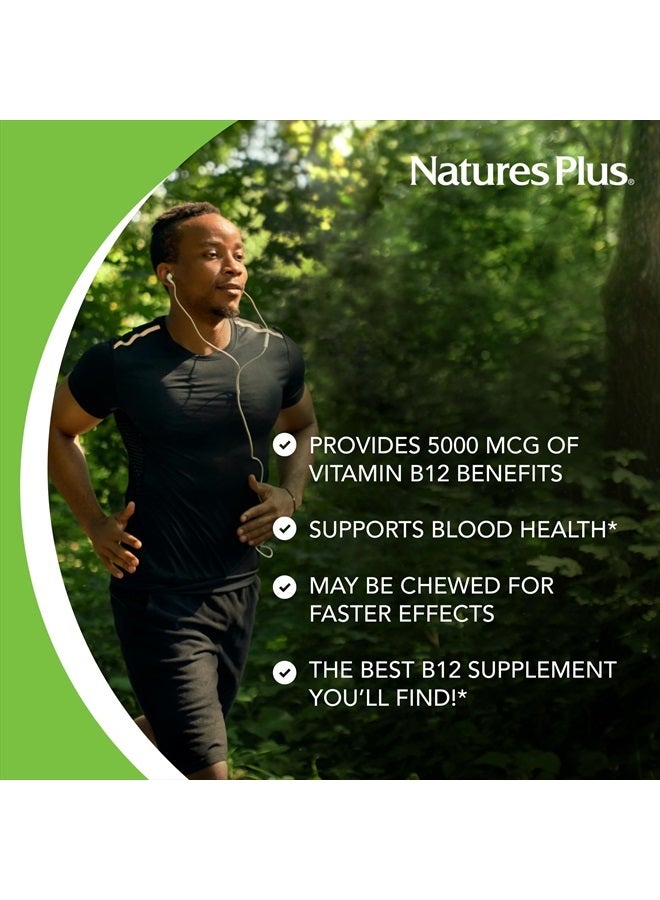 Natures Plus NaturesPlus Shot-O-B12 (Methylcobalamin, Sustained Release - 5000 mcg, 30 Vegetarian Tablets - High Potency, Fast Acting B12 Supplement - Memory & Energy Booster- Gluten-Free - 30 Servings - Image 4