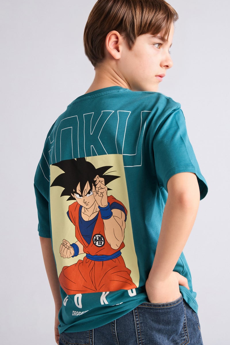 DeFacto Green Boy Boy Dragon Ball Oversize Short Sleeve T-Shirt Casual - Image 1