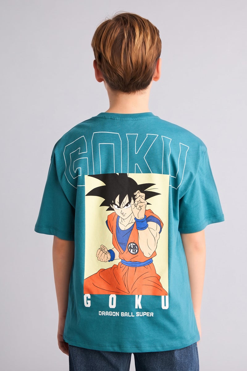 DeFacto Green Boy Boy Dragon Ball Oversize Short Sleeve T-Shirt Casual - Image 5