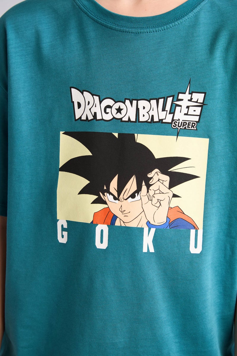 DeFacto Green Boy Boy Dragon Ball Oversize Short Sleeve T-Shirt Casual - Image 4
