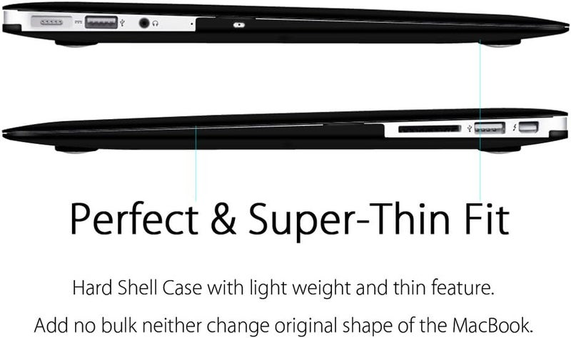 UESWILL MacBook Air 13 inch Case, Smooth Soft-Touch Matte Hard Shell Case Cover for 2008-2017 MacBook Air 13 inch (Model A1466 / A1369) + Microfibre Cleaning Cloth, Black - Image 5
