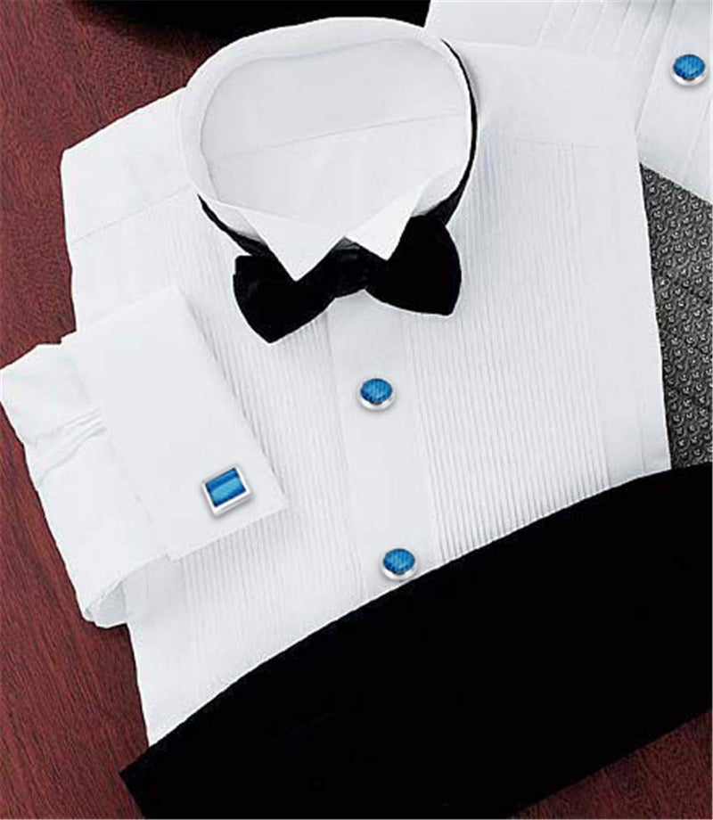 HAWSON Mens Cufflinks and Tuxedo Studs Set in Gift Box (Carbon Fiber), Jewelry or Accessories in Gold Silver Black Tone, Matching with Shirts Vest and Bow tie, Suitable for Birthday Wedding Anniversary - Image 4