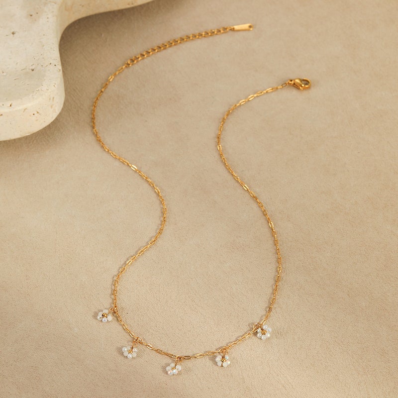 Summer Bohemian Style Handmade Beaded Flower Necklace Suit Seaside Holiday Fashion Accessories - Image 5