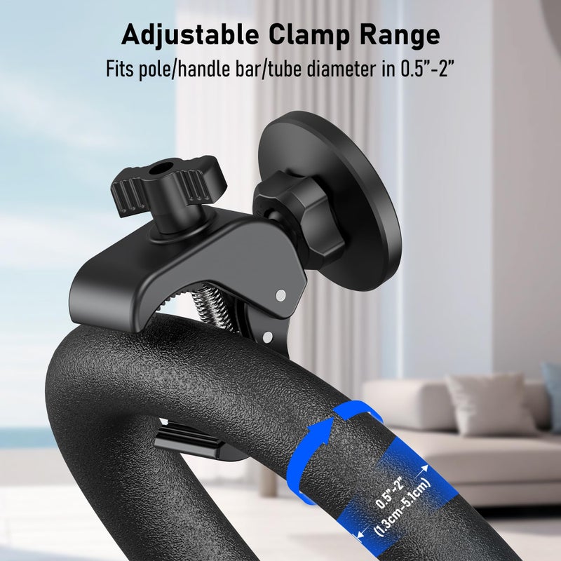 TeQable Magnetic Phone Holder Clamp Mount â€“ 20 x N52 Strong Magnet Mount for Gym, Spin Bike (Fits Peloton), Treadmill, Stroller, Golf Cart, Shopping Cart â€“ Compatible with Mag-Safe iPhone 12-17 Series - Image 5