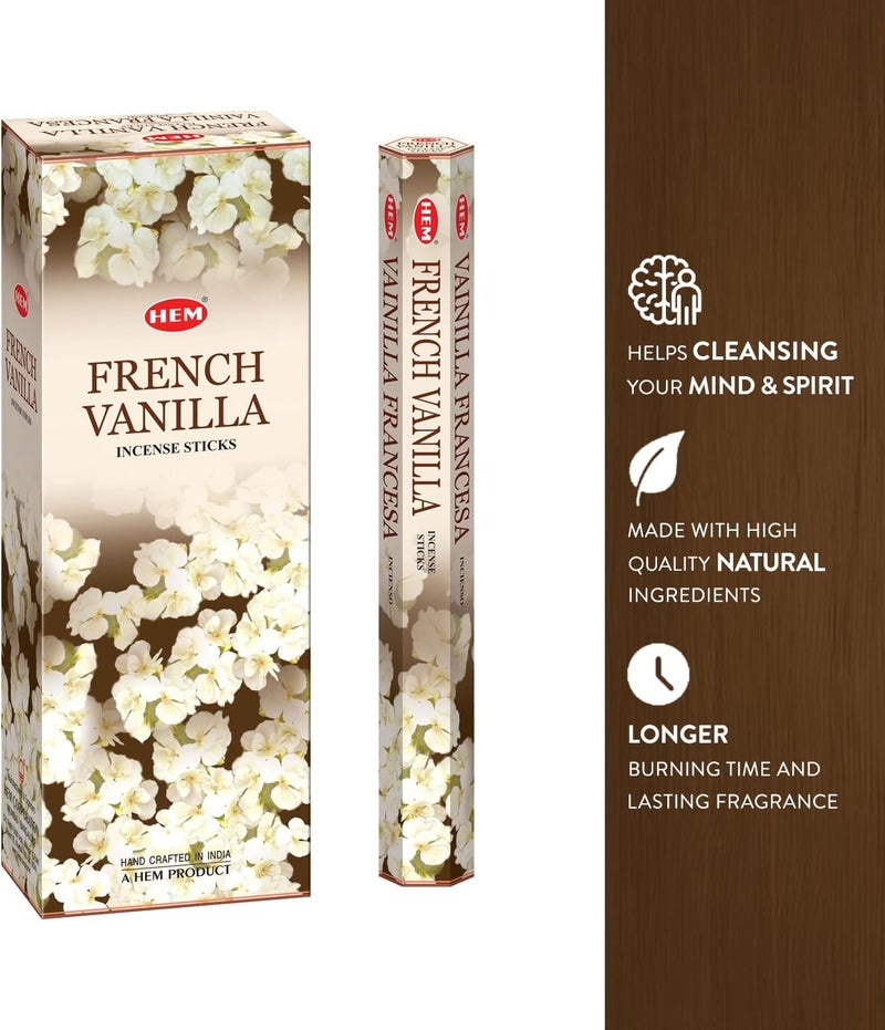 HEM French Vanilla Incense Sticks - 120 Sticks Box for Relaxation and Stress Relief - Image 3