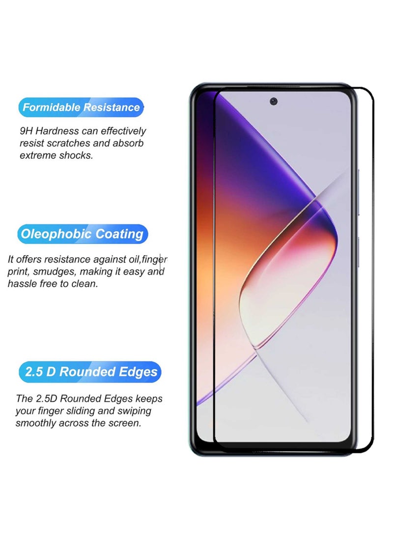 Generic - واقي شاشة لهاتف Infinix Note 40x 5G - واقي شاشة من الزجاج المقوى من الحافة إلى الحافة، شفافية عالية، لمسة دقيقة، مضاد للانفجار، حواف مقوسة ناعمة، تركيب سهل - Image 1