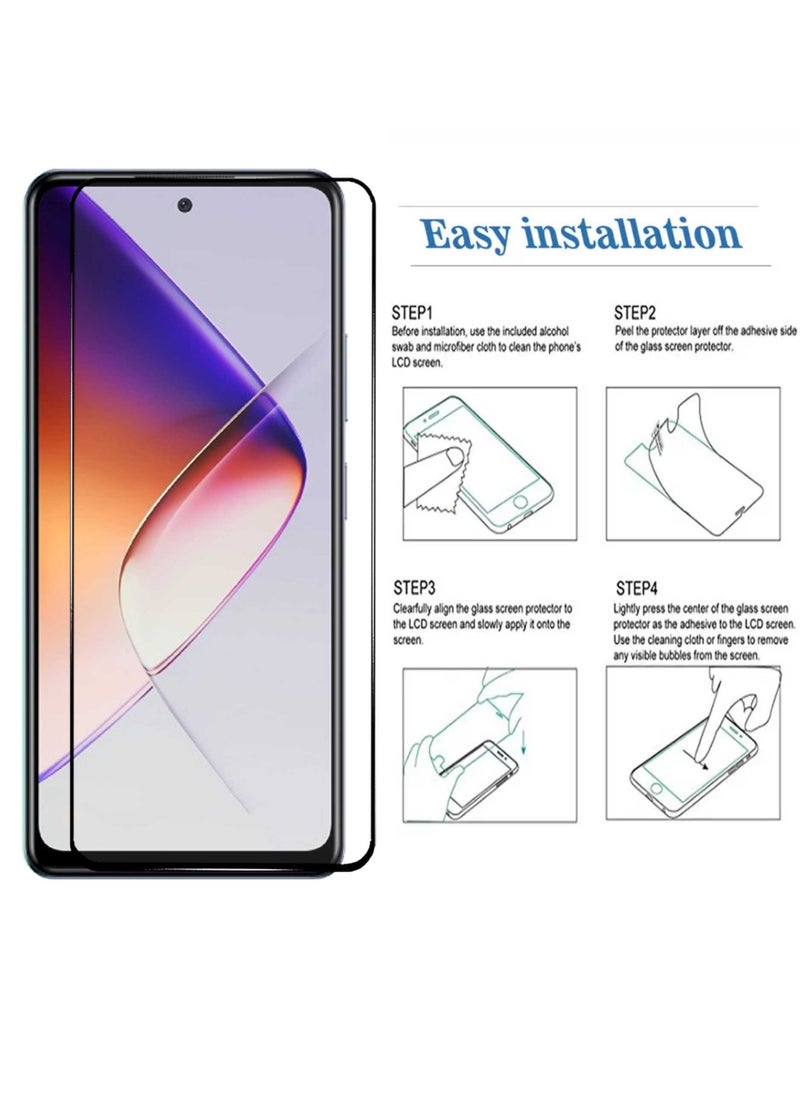 Generic - واقي شاشة لهاتف Infinix Note 40x 5G - واقي شاشة من الزجاج المقوى من الحافة إلى الحافة، شفافية عالية، لمسة دقيقة، مضاد للانفجار، حواف مقوسة ناعمة، تركيب سهل - Image 1