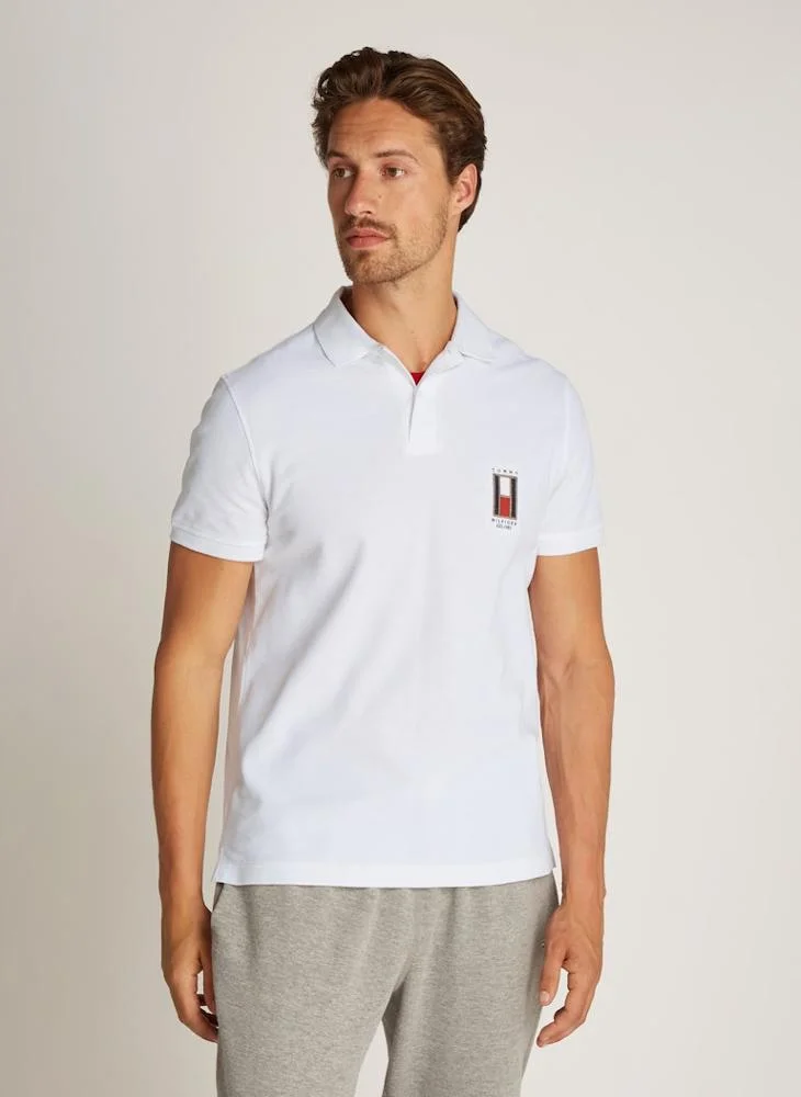 تومي هيلفيغر Graphic Short Sleeve Polo Shirt