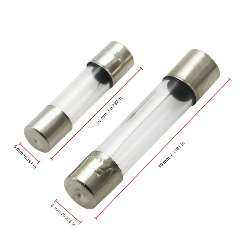 صمامات أنبوبية زجاجية 6x30 مم 6 أمبير انصهار سريع 250 فولت عبوة 10 قطع - Image 5