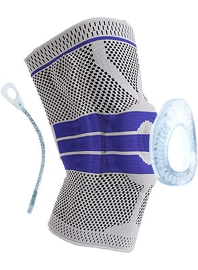 1 PC Sports Safety Knee Pad / Brace - Power Knee Joint Support for Basketball & Volleyball - Max Protection & Stabilization (X-Large, Grey) - Image 1