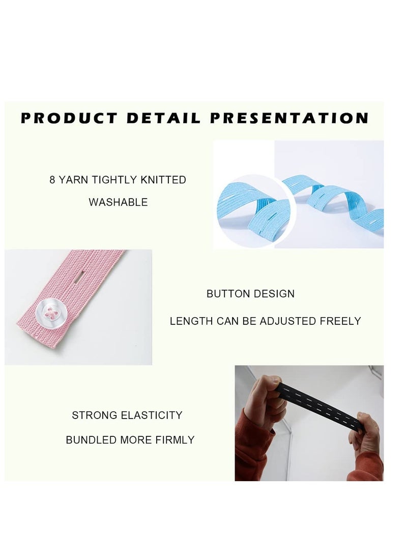 30 قطعة حزام تخزين الملابس elastico قابل للتعديل مع زر وفتحات أزرار، موفر مساحة للأمتعة السفر، منظم للدرج والخزانة، باللون الأسود - Image 4