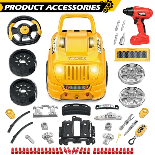 Jumlys Toys for 3 4 5 6 7 8 Years Old Boys Large Truck Engine Toys for Kids 35 58 Years Old Mechanic Repair Set for Boys Big Truck Builder Kit Ideal Christmas Birthday Gifts - Image 5