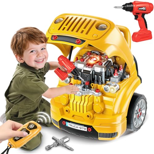 Jumlys Toys for 3 4 5 6 7 8 Years Old Boys Large Truck Engine Toys for Kids 35 58 Years Old Mechanic Repair Set for Boys Big Truck Builder Kit Ideal Christmas Birthday Gifts - Image 1