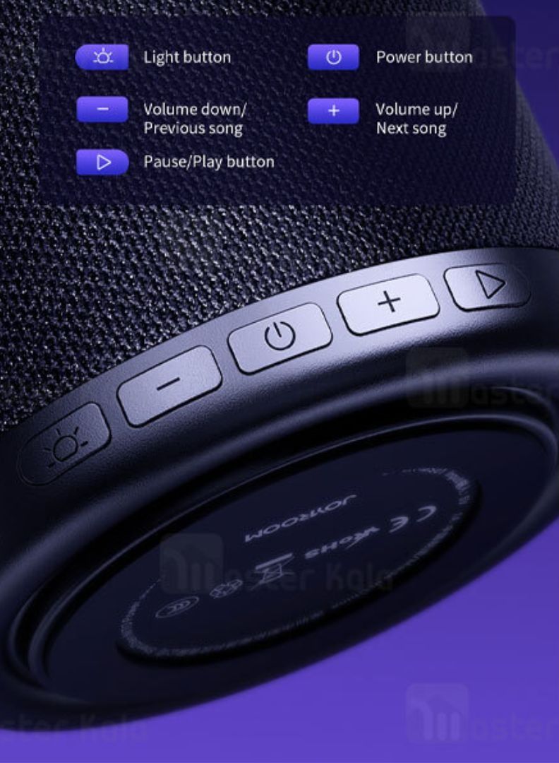 Joyroom JR-MS01 8W Bluetooth 5.1 Speaker 360° HiFi Stereo بطارية 2200mAh IPX5 مقاومة للماء 0.4 كجم خفيفة الوزن RGB ضوء خارجي صغير للسفر صندوق صوت لاسلكي - Image 2