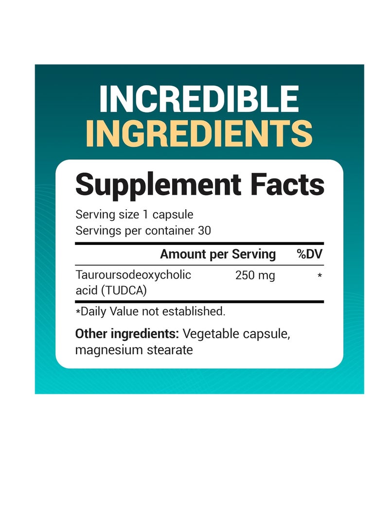 Dr. Bergs Nutritionals TUDCA Supplement (Tauroursodeoxycholic Acid) - Powerful Formula for Liver Health, Bile Flow, Gallbladder Support, and Digestive Health* - 30 Capsules - Image 3