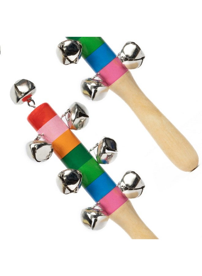 Toolart® Non Toxic Colorful Wooden Baby Rattle Toy - Set of 4 (Jingle Bell) (Color May Vary) - Image 3