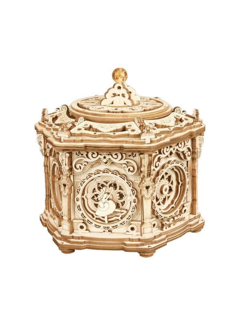 إم مياويان صندوق موسيقى أحجية خشبي ثلاثي الأبعاد (الحديقة السرية) - مجموعة نماذج للبالغين صندوق مجوهرات موسيقي دوار لتخزين تذكار عتيق، هدية للمراهقين/النساء/الرجال - Image 1