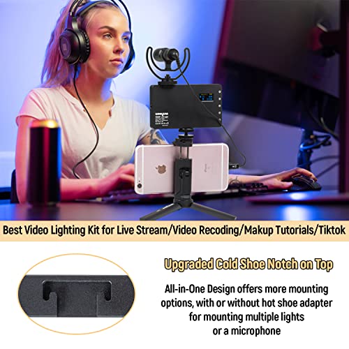 weeylite RGB LED Video Light, Portable Small LED On Camera Light with Tripod and Phone Holder, Full Color 2500-8500K Photography Lights Panel for YouTube Lighting Video Recording TikTok Vlogging - Image 2