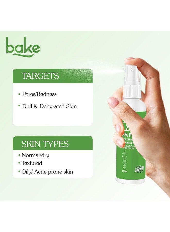 BAKE 3% PHA Toner with Gluconolactone & Niacinamide for Minimising & Tightening Open Pores, Acne & Oil Control | For All Skin Types | 100ml - Image 5