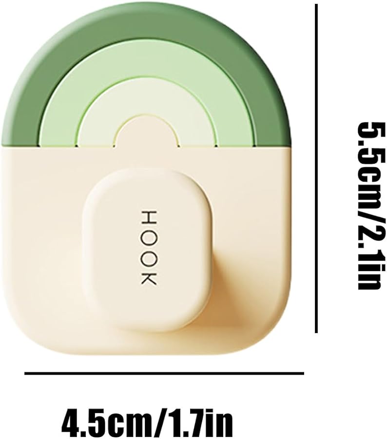 Green Sticky Hooks 3 Pack Strong Adhesive Wall Hangers for Towels Coats Keys Clothes Bathroom Kitchen Door - Image 3