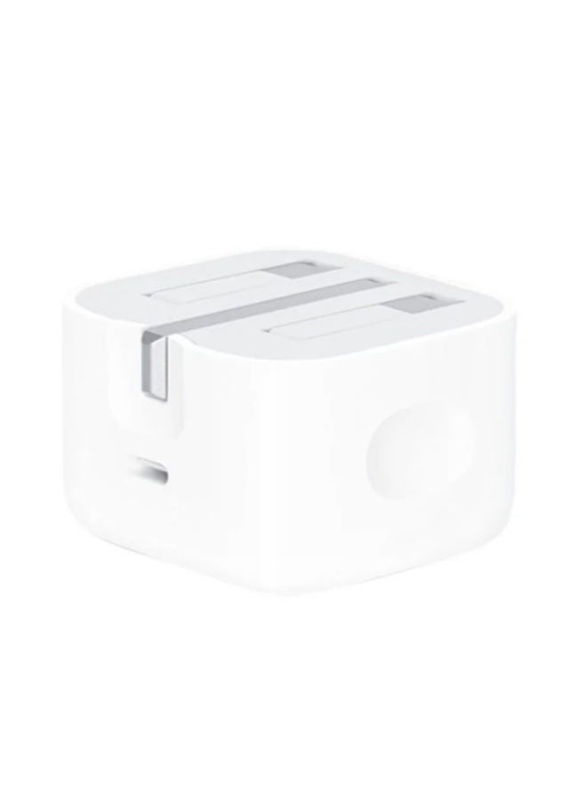 20W USB-C 3-Pin Power Adapter / (Original iPhone Charger) - White - Image 2