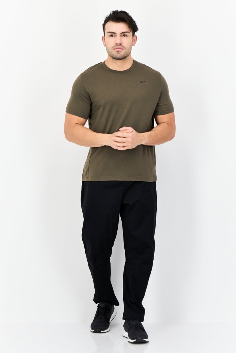 Men Sportswear Fit Short Sleeve Outdoor T-Shirt, Dark Olive