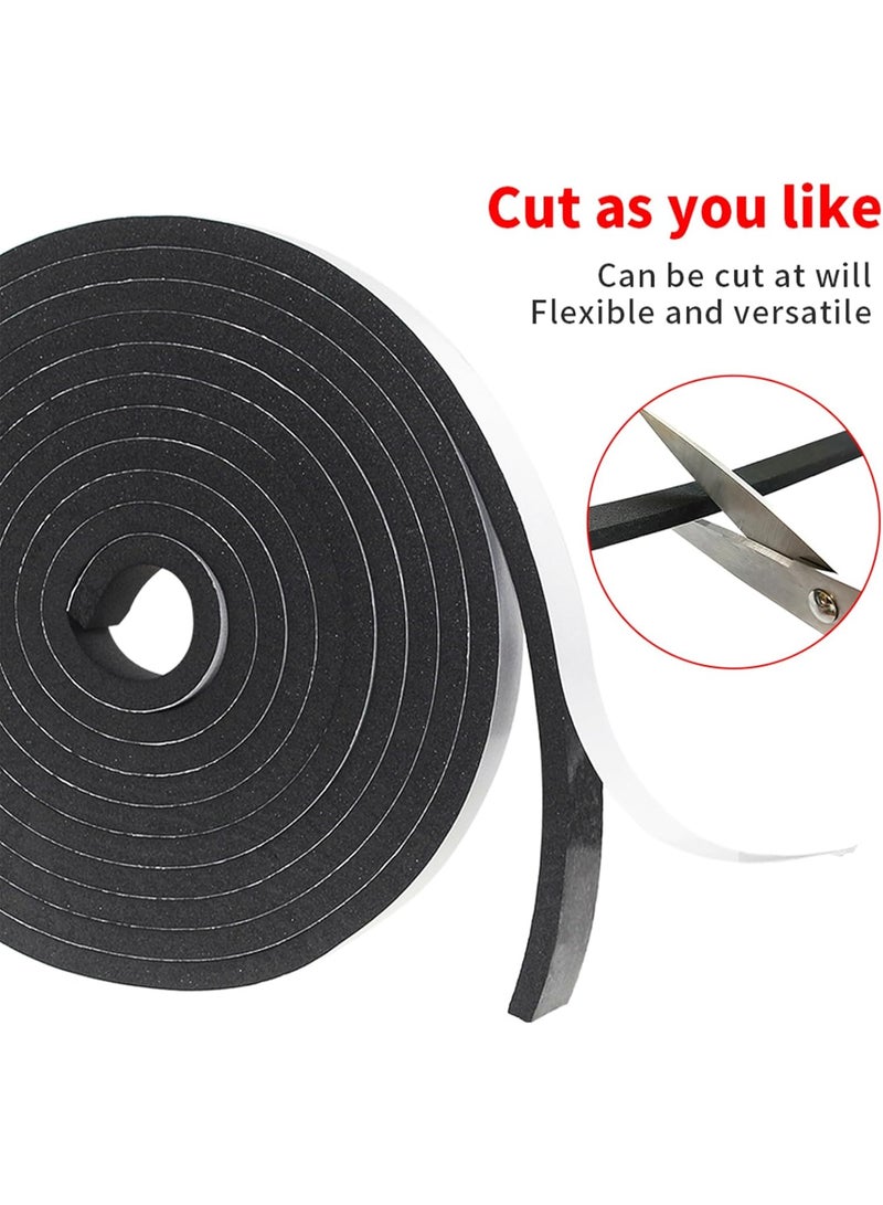 Bluejw 2 Rolls Sealstrip,Weather Stripping,Doorseal with Adhesive,Long 1/2 In Wide X 1/4 In Thick, Neoprene Weather Stripping High Density Foam Tape for Doors and Windows Insulation(2 X 13 Ft Each) - Image 4