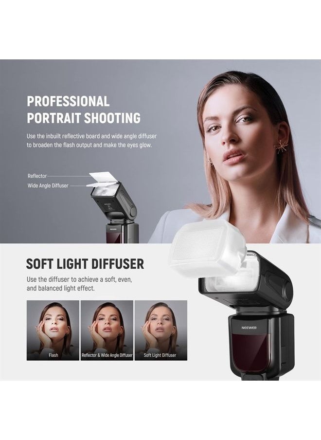 Neewer - NEEWER Upgraded NW645II-C TTL Flash Speedlite, GN58 HSS Optical Slave Rear Curtain Sync Compatible with Canon EOS R6 R5 R3 R M6 850D 800D 760D 750D 650D 600D 7D Mark II 7D 6D Mark II 6D 5D Mark IV/III - Image 1