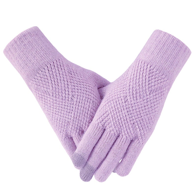 TOBEHIGHER Winter Gloves - Gloves for Women Cold Weather, Touch Screen Winter Gloves Women Warm Alpaca Fleece Knit Gloves Purple - Image 1