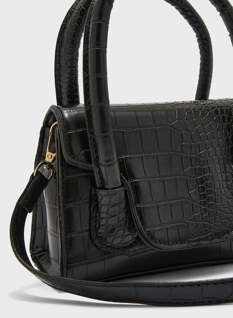 ELLA Croc Effect Mini Satchel Bag