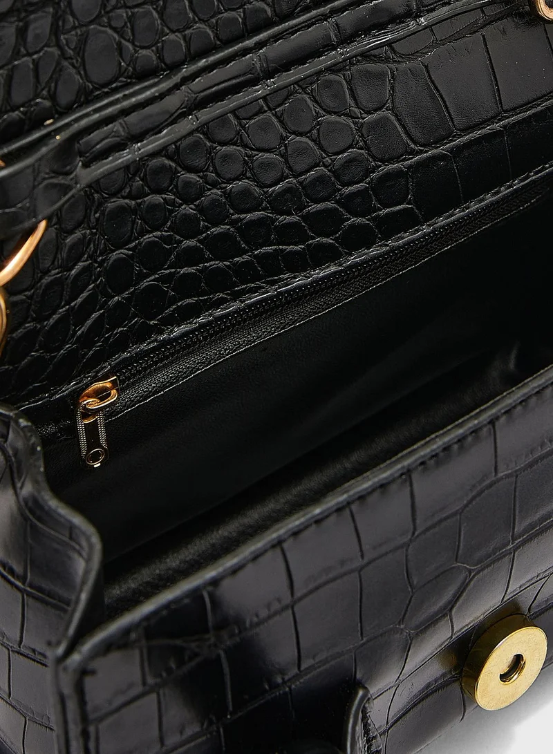 ELLA Croc Effect Mini Satchel Bag