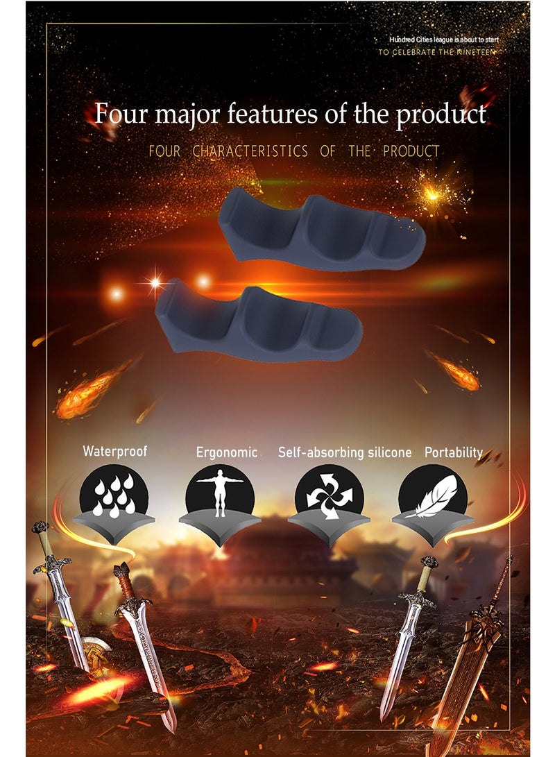 Universal Tablet and Mobile Hand Rest Game Pad, Hand Holder Finger Grips Gaming Silicone Grip, Anti-Slip Self-adsorbing Grey  - Image 3