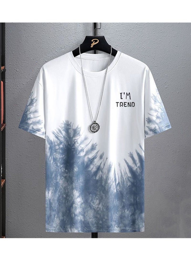 Trendy printed short-sleeved T-shirt summer new men's casual suit shorts short-sleeved T-shirt two-piece set  - Image 3