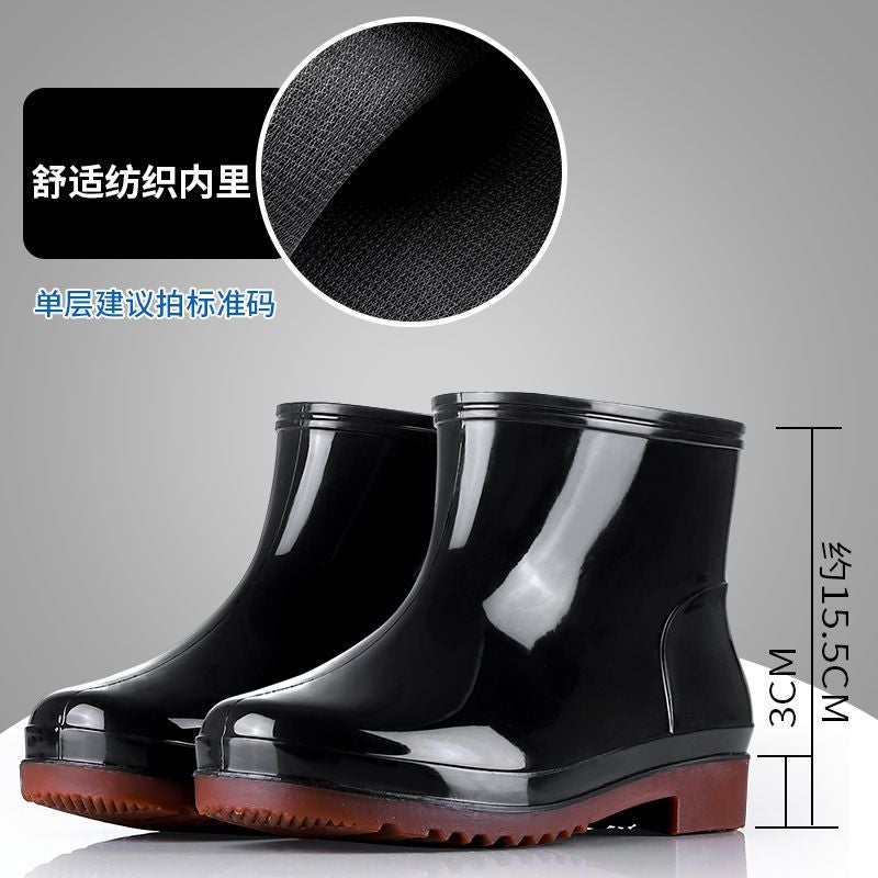 Men Women Rain Boots Waterproof PVC 928 low cylinder double color [no velvet]]