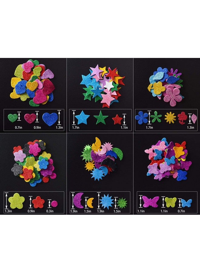 أي كامو [حزمة من 6] ملصقات حروف رغوية لامعة على شكل نجوم رغوية على شكل قلب وملصقات ذاتية اللصق ثلاثية الأبعاد وملصقات يومية ملونة للأطفال وألعاب إبداعية وإكسسوارات لصنع بطاقات سجل القصاصات بنفسك، ألوان مختلطة متنوعة. - Image 4