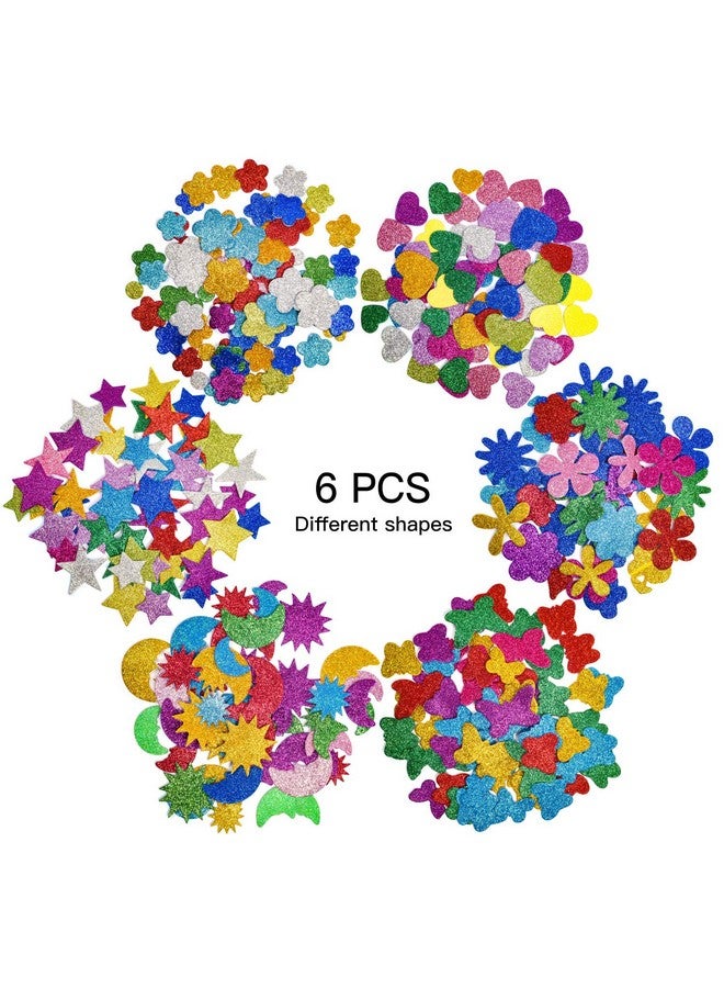 أي كامو [حزمة من 6] ملصقات حروف رغوية لامعة على شكل نجوم رغوية على شكل قلب وملصقات ذاتية اللصق ثلاثية الأبعاد وملصقات يومية ملونة للأطفال وألعاب إبداعية وإكسسوارات لصنع بطاقات سجل القصاصات بنفسك، ألوان مختلطة متنوعة. - Image 5