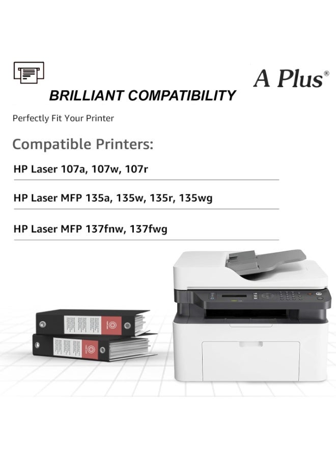 A PLUS APlus Compatible 107A W1107A Black Toner Cartridge for HP Laser 107a, 107w, MFP 135a, 135w, 135nw, 137fnw - Image 2