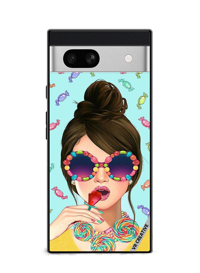 VR CREATIVE Protective Case Cover For Google Pixel 7a Stylish Girl Design Multicolour - Image 1