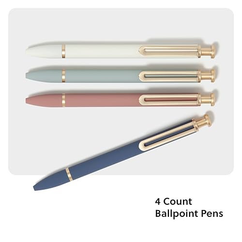 U Brands Monterey Ballpoint Pens 4 Count Atlantis Hue Soft Touch Gold Details Bold 10 mm Point Black Ink - Image 3