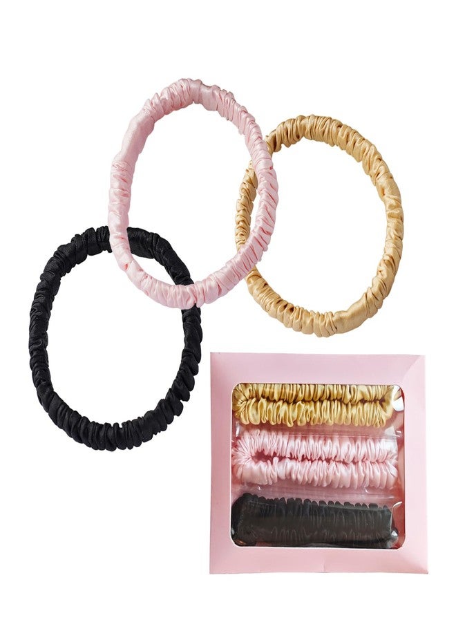 Hapforever 3PCS Silk Hair Ties for Women, 19 Momme 100% Mulberry Silk Scrunchies for Women Girls Sleep Tie Scrunchie No Damage for Natural, Curly, Thin or Thick Hair - Image 1