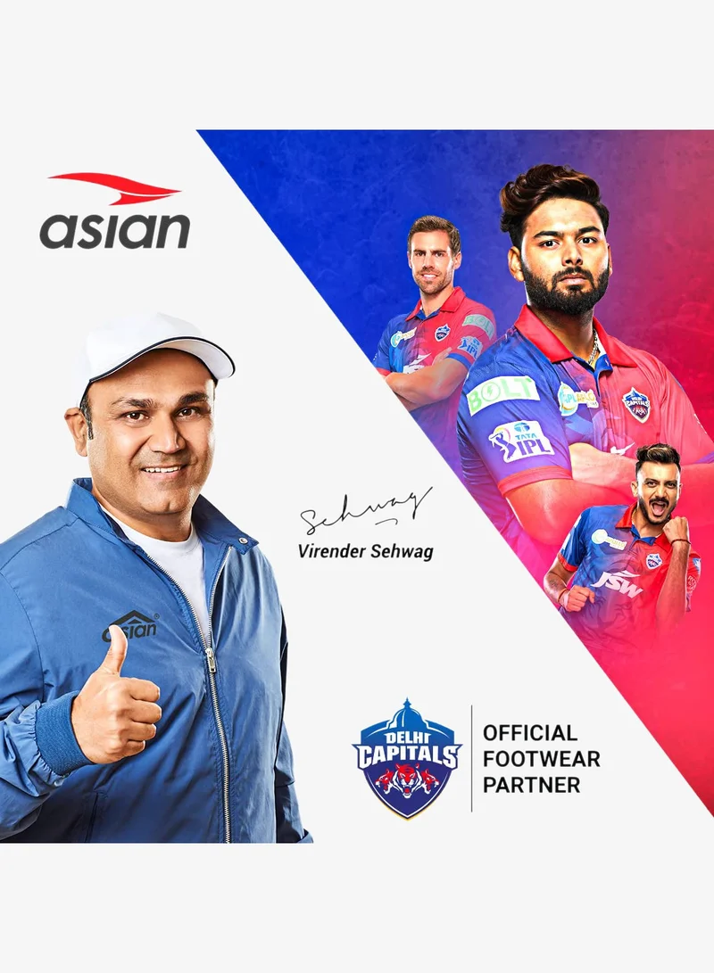 Asian White Blue Lace Up Running Shoes for Men