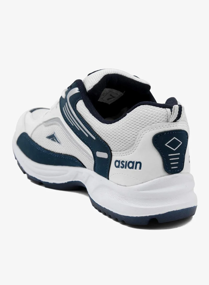 Asian  White Blue Lace Up Running Shoes for Men for Men | Best Price UAE