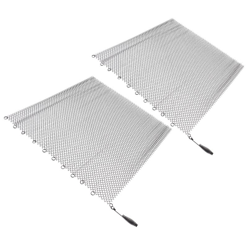 Fireplace Mesh Screen Curtain 2 Wide Panels Hanging Replacement Screens for Home Wood Burning Fireplace Black 24x18in - Image 4