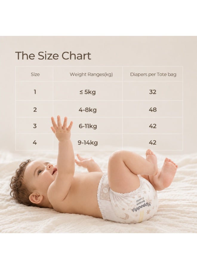 Yippeeyo TempAir Baby Diapers Size 2 (6 Packs of 8 = 48 Total) | Breathable Temperature-Sensing Strip | Overnight Absorbency for Infants 4-8 kg - Image 5